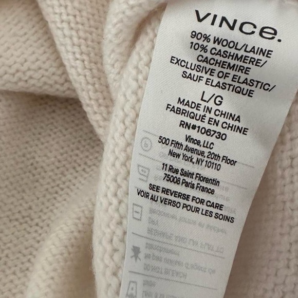 VINCE Wool & Cashmere-Blend Short-Sleeve Crewneck Sweater Large - Picture 8 of 8